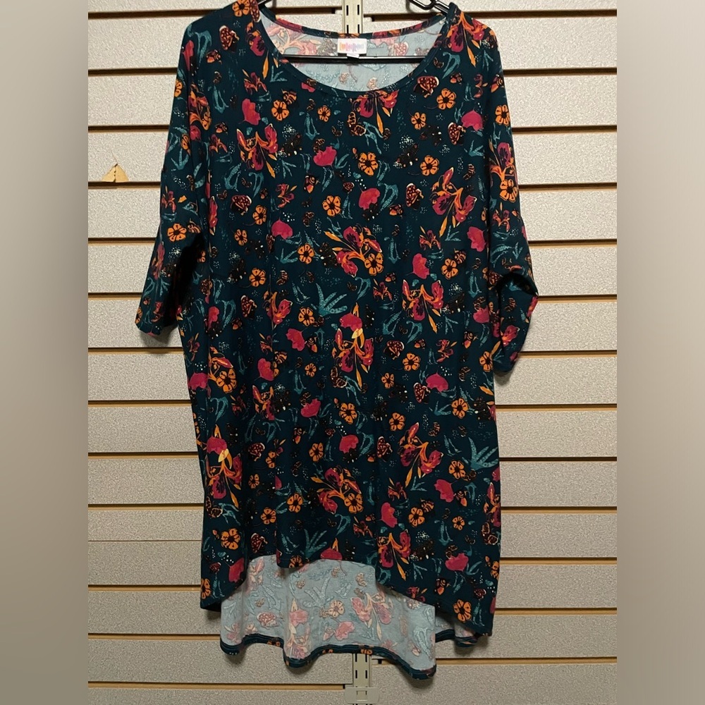 LulaRoe Irma Women's Floral Tunic Top Shirt Multicolor Size Large